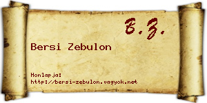 Bersi Zebulon névjegykártya